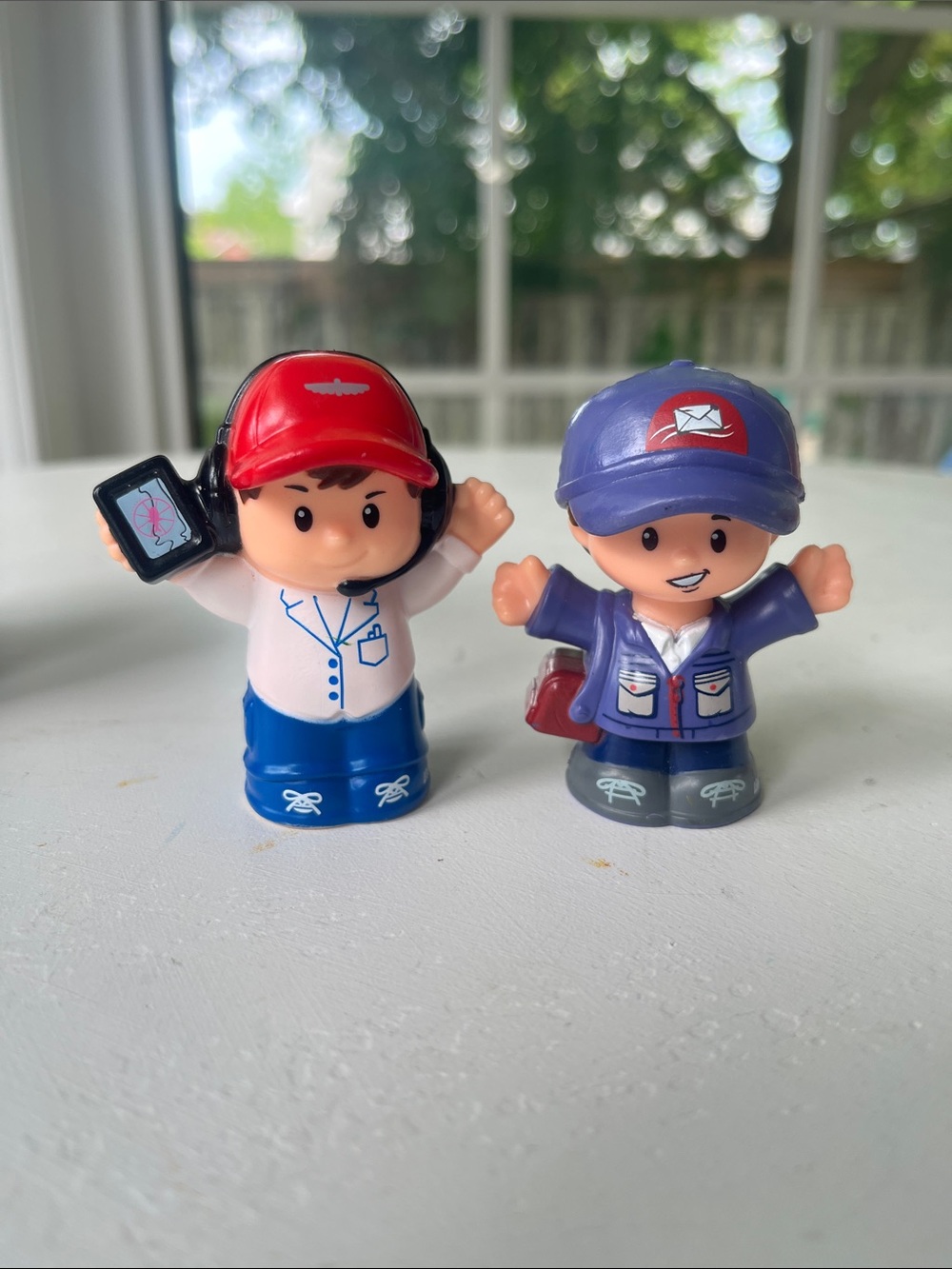 Fisher-Price Little People Pilot and Mail Carrier Figures - Red, Blue, Purple